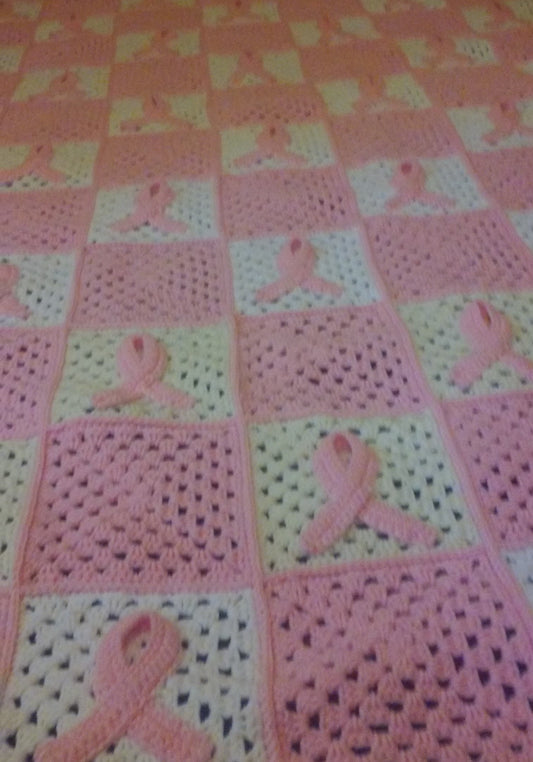 Breast Cancer Afghan, Throw Size